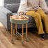 Modern Minimalist Removable Round Wood Iron End Table 1-Storage For Living Room