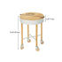 Modern Minimalist Removable Round Wood Iron End Table 1-Storage For Living Room