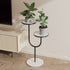 Contemporary Creative Round PP Top Rock Slab Iron End Table 2-Tier For Living Room