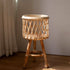 Contemporary Boho Round Bamboo Rattan Weaving End Table 1-Storage For Living Room