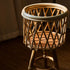 Contemporary Boho Round Bamboo Rattan Weaving End Table 1-Storage For Living Room