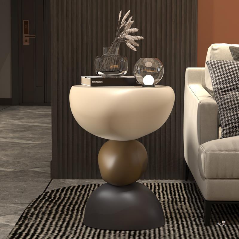 Contemporary Creative Round Resin End Table 1-Tier For Living Room