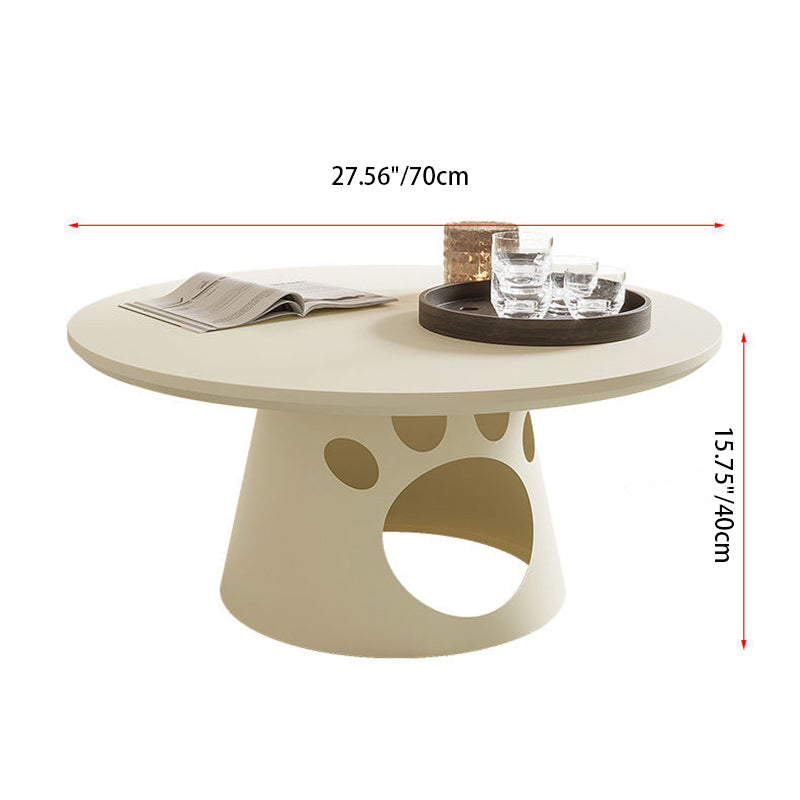 Contemporary Creative Round Board Iron Cat Nest Coffee Table 1-Tier For Living Room