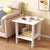 Modern Minimalist Rectangular Solid Wood Faux Panel Side Table 2-Tier For Living Room