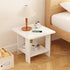 Modern Minimalist Rectangular Solid Wood Faux Panel Side Table 2-Tier For Living Room
