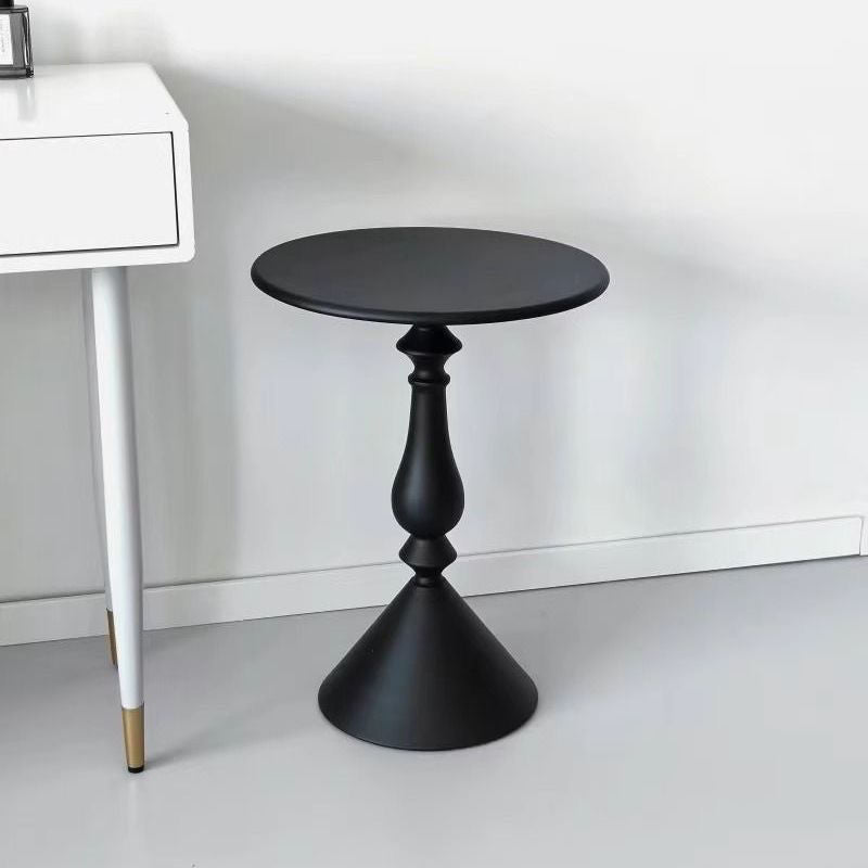 Modern Minimalist Round Cylinder Cone Iron Side Table 1-Tier For Living Room