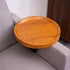 Contemporary Creative Round Solid Wood Metal Side Table 1-Tier For Living Room