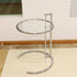 Contemporary Scandinavian Round Glass Stainless Steel Side Table 1-Tier For Living Room