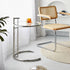 Contemporary Scandinavian Round Glass Stainless Steel Side Table 1-Tier For Living Room