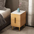 Modern Minimalist Rectangular Square Marble Solid Wood Nightstand 2-Drawer For Bedroom