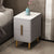 Modern Minimalist Rectangular Square Marble Solid Wood Nightstand 2-Drawer For Bedroom