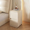 Contemporary Scandinavian Rectangular Leather Wood Nightstand 2-Drawer For Bedroom