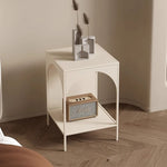 Contemporary Creative Square Rectangular Iron Nightstand 1-Tier For Bedroom