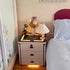 Modern Minimalist Square Rectangular Marble Glass Leather Solid Wood Nightstand 3-Drawer For Bedroom