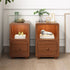 Traditional Chinese Rectangular Square Solid Wood Nightstand 1/2 Drawer For Bedroom