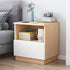 Modern Minimalist Square Rectangular Density Board Nightstand 1-Drawer For Bedroom