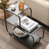 Contemporary Scandinavian Rectangular Iron Side Table 3-Tier For Living Room