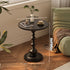 Traditional Vintage Round Orb Cylinder Density Board Iron Side Table 1-Tier For Living Room