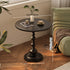 Traditional Vintage Round Orb Cylinder Density Board Iron Side Table 1-Tier For Living Room