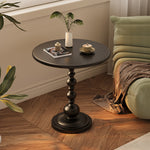 Traditional Vintage Round Orb Cylinder Density Board Iron Side Table 1-Tier For Living Room