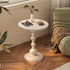 Traditional Vintage Round Orb Cylinder Density Board Iron Side Table 1-Tier For Living Room