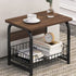 Contemporary Creative Rectangular Grid Density Board Steel Side Table 2/3 Tier For Living Room