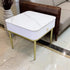 Modern Minimalist Square Rectangle Cylinder Rock Slab Metal Side Table 1-Tier For Living Room