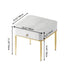 Modern Minimalist Square Rectangle Cylinder Rock Slab Metal Side Table 1-Tier For Living Room
