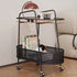 Contemporary Creative Oval Cylinder Tempered Glass Iron Side Table 2-Tier For Living Room