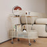 Contemporary Creative Oval Cylinder Tempered Glass Iron Side Table 2-Tier For Living Room