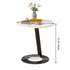 Contemporary Creative Round Square Stand Rock Slab Carbon Steel Side Table 1-Tier For Living Room