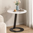 Contemporary Creative Round Square Stand Rock Slab Carbon Steel Side Table 1-Tier For Living Room