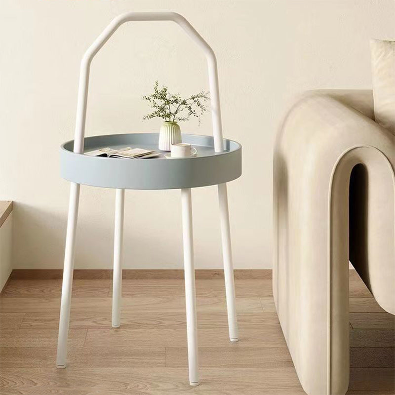 Modern Minimalist Round Arch Long Plastic Carbon Steel Iron Side Table 1-Tier For Living Room