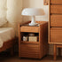 Contemporary Retro Solid Wood Cube Nightstand 3-Drawer For Bedroom