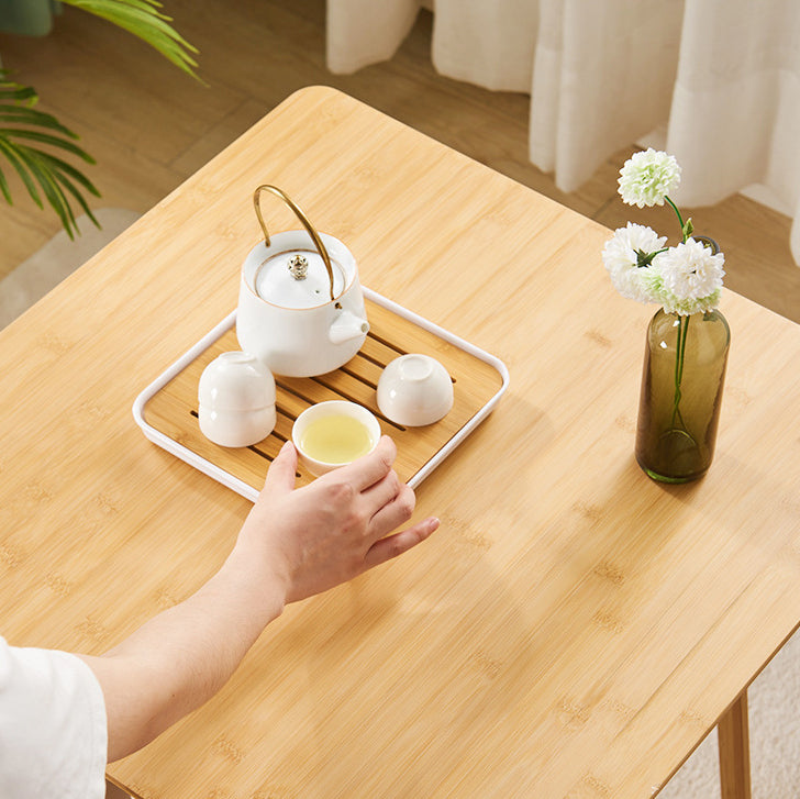 Traditional Japanese Square Solid Wood Top Coffee Table For Living Room