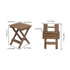 Traditional Rustic Solid Wood Slat Square Foldable End Table For Outdoor