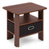 Contemporary Luxury Rounded Corner Square Wood Nightstand 1-Drawer For Bedroom