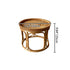 Contemporary Boho Round Rattan Weaving Wood Base Coffee Table For Living Room