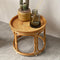 Contemporary Boho Round Rattan Weaving Wood Base Coffee Table For Living Room