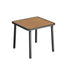 Modern Minimalist Square Slat Splicing Top Iron Frame Dining Table For Dining Room