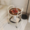 Contemporary Simplicity Round Glass Top Iron Storage Basket End Table Casters 2-Tier For Living Room