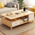 Modern Minimalist Rectangular Wood Density Plate Coffee Table For Living Room