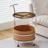 Modern Minimalist Cream Removable Round Glass Stainless Steel End Table 2-Tier For Living Room