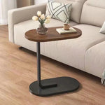 Modern Minimalist Removable Oval Metal Wood End Table For Living Room