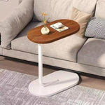 Modern Minimalist Removable Oval Metal Wood End Table For Living Room