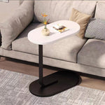 Modern Minimalist Removable Oval Metal Wood End Table For Living Room