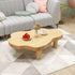 Contemporary Scandinavian Cloud Cream Rectangle Round Wood Coffee Table For Living Room