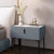 Contemporary Scandinavian Cream Rectangular Wood Rock Slab Nightstand 1-Drawer For Bedroom
