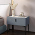 Contemporary Scandinavian Cream Rectangular Wood Rock Slab Nightstand 1-Drawer For Bedroom
