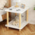 Modern Minimalist Square Rectangle Wood Rock Slab Side Table 2-Tier For Living Room